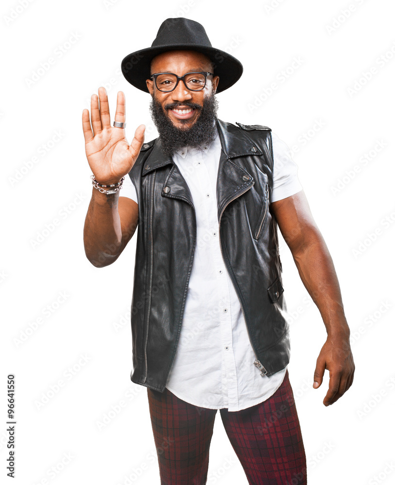 black man doing a stop gesture black man doing a stop gesture