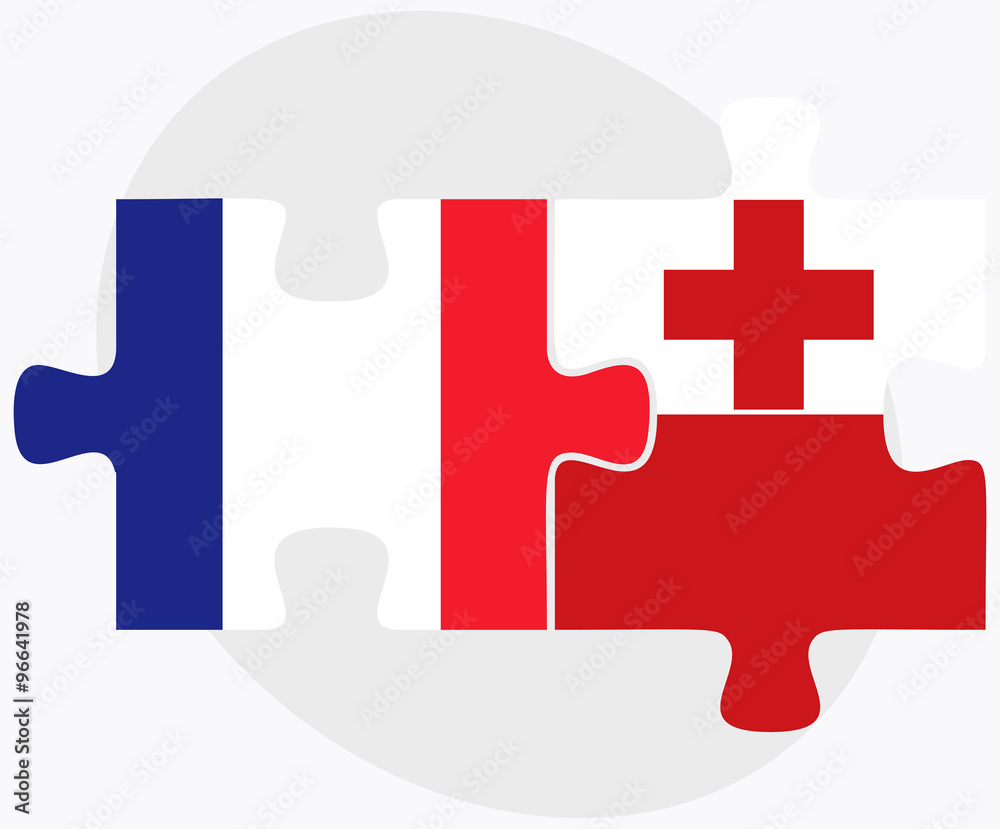Obraz premium France and Tonga Flags