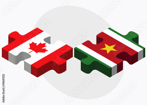 Canada and Suriname Flags