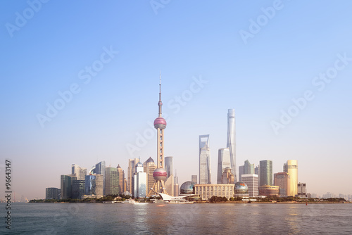 View of Pudong district in Shanghai  China.