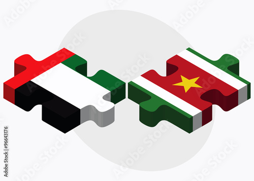 United Arab Emirates and Suriname Flags