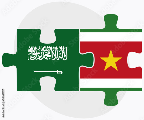 Saudi Arabia and Suriname Flags