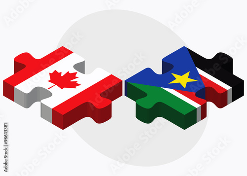Canada and South Sudan Flags