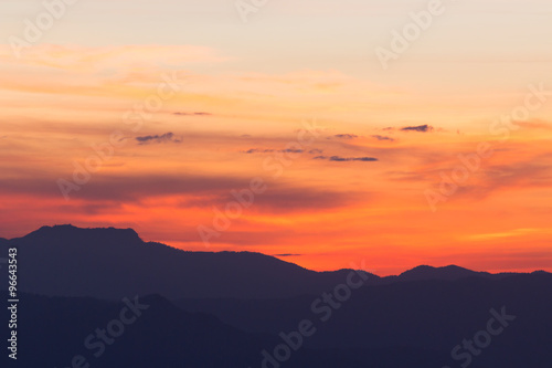 Mountains with evening light.