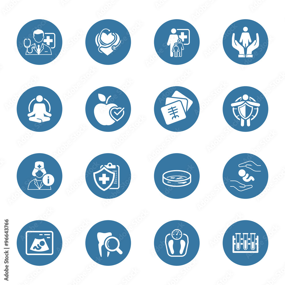Medical and Health Care Icons Set. Flat Design. Medical and Health Care Icons Set. Flat Design.