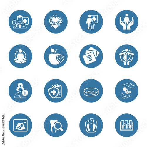 Medical and Health Care Icons Set. Flat Design.