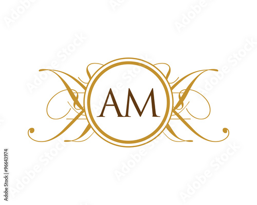 AM Luxury Ornament Initial Logo