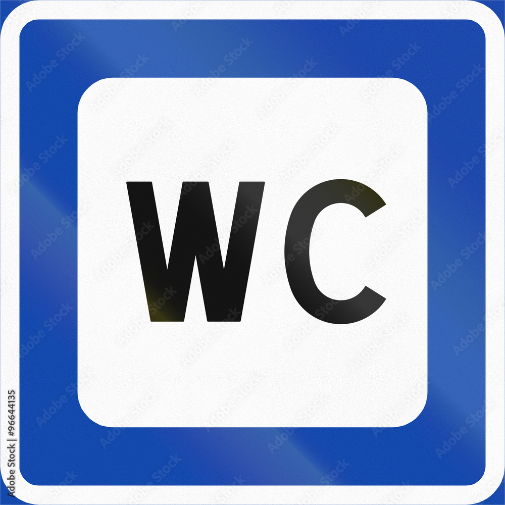 Norwegian service road sign - Public restrooms Norwegian service road sign - Public restrooms