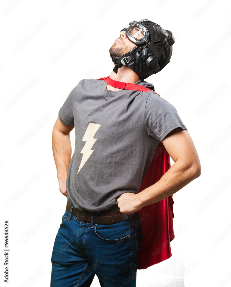 super hero man on white background