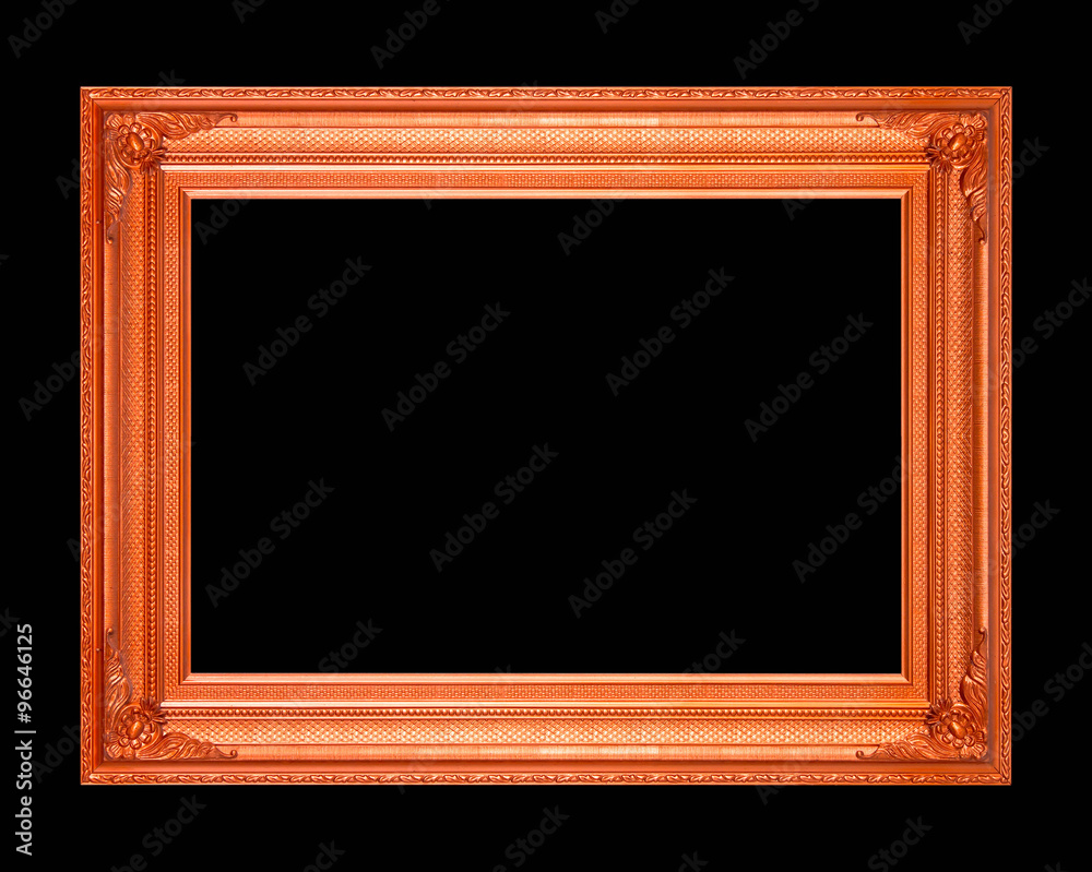 Old wooden frame isolated on a black background. Old wooden frame isolated on a black background.