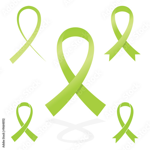 green sign ribbon cancer symbol