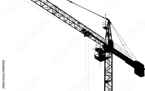 Silhouette of tower crane