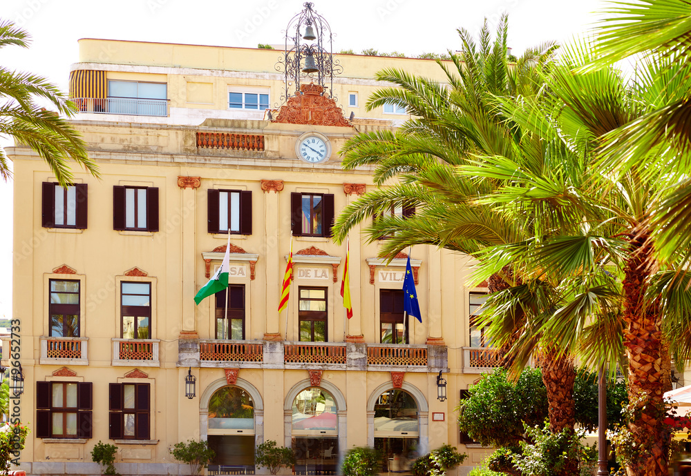 Naklejka premium Ayuntamiento Lloret de Mar at Verdaguer passeig