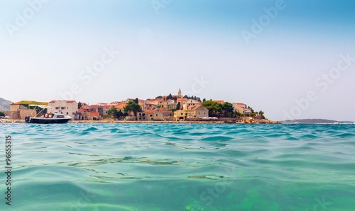 mediterranean town in croatia, sea view