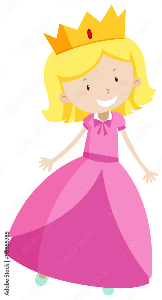 Little princess in pink dress