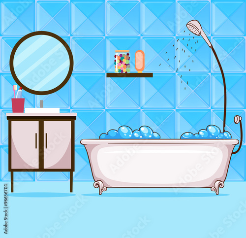 Bathroom with bathtub and shower