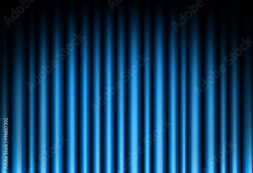 Curtain of blue background
