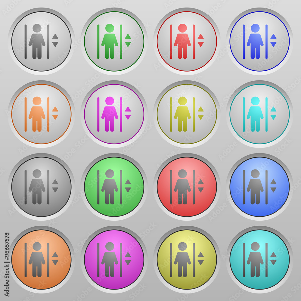 Fototapeta premium Elevator plastic sunk buttons