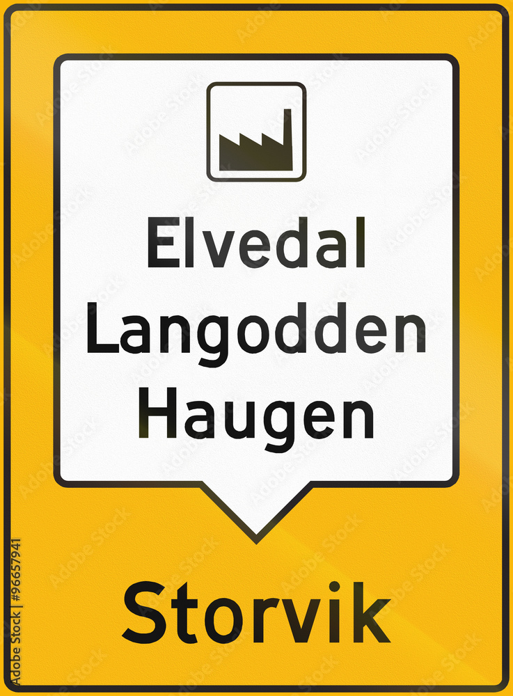 Norwegian road sign - Collective guide sign