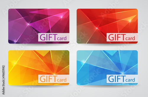 Abstract Beautiful Gift Card Design Set, Vector Illustration.