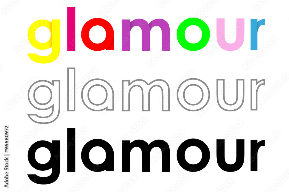 Icono plano texto glamour varios colores #1