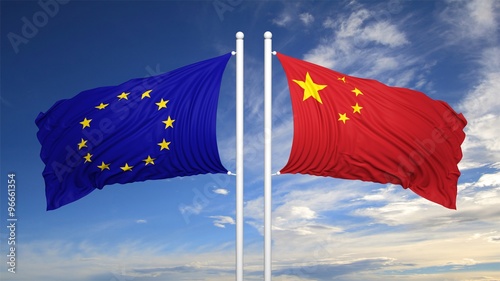 Sticker EU and Chinese flags