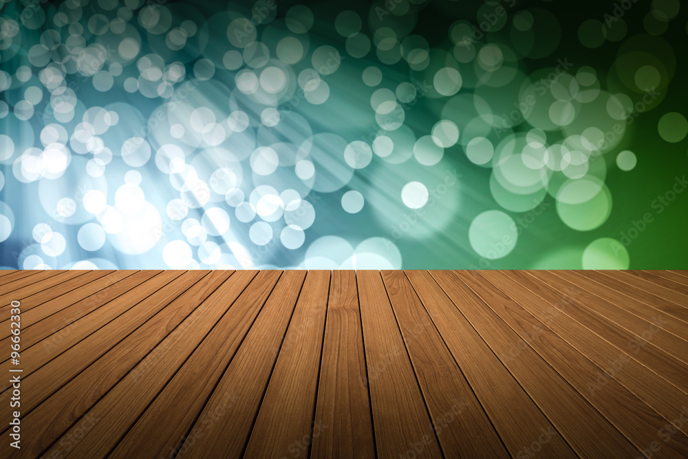 Perspective wood and bokeh light background Perspective wood and bokeh light background
