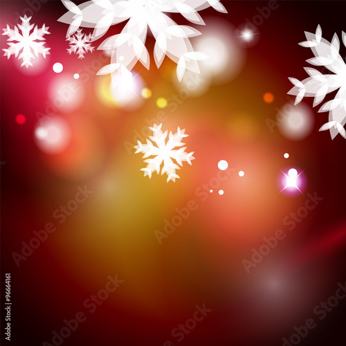 Holiday red abstract background  winter snowflakes  Christmas and New Year design template