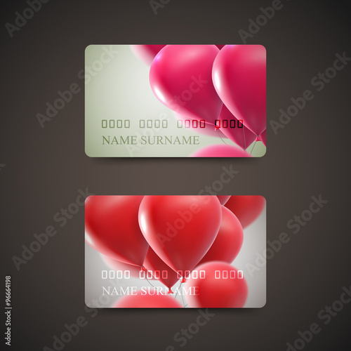 Gift Cards With Flying Balloons.