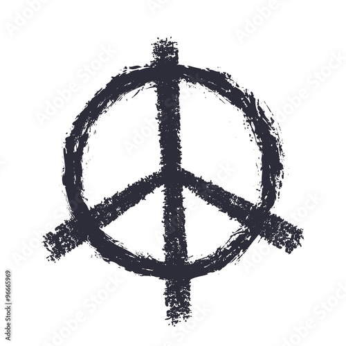 Peace sign, isolated over white, vector illustration