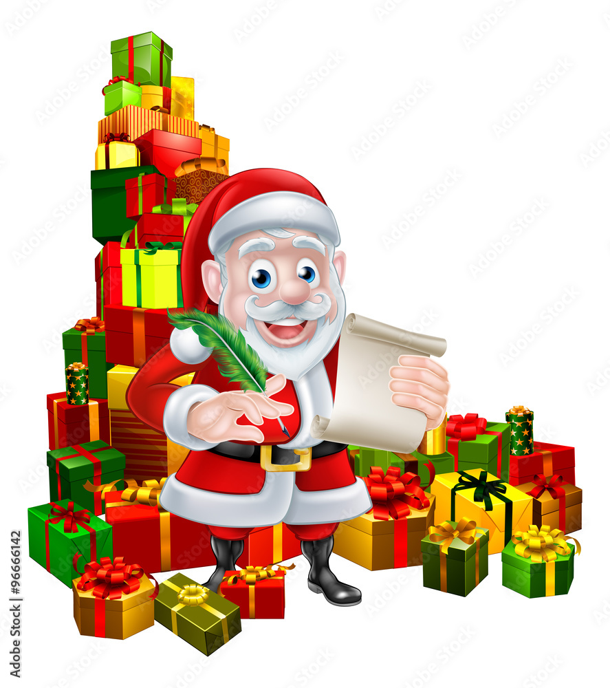 Santa Christmas List Scene Stock Vector Adobe Stock