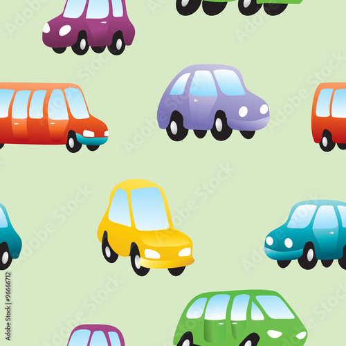 Vector baby toy cars seamless pattern