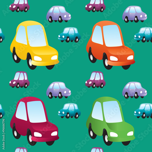 Fototapeta Naklejka Na Ścianę i Meble -  Vector baby toy cars seamless pattern