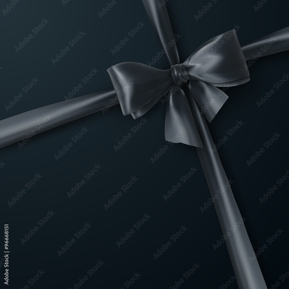 Black Bow And Ribbon. Black Bow And Ribbon.