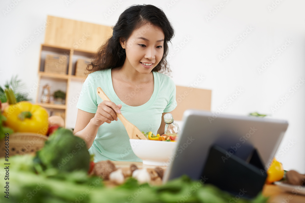 Mixing vegetable salad Mixing vegetable salad
