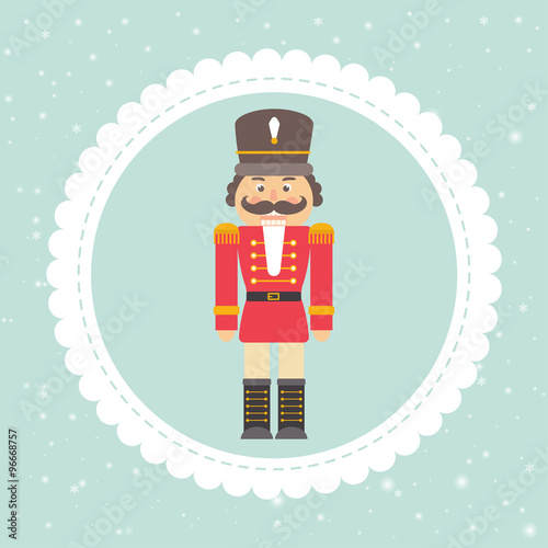 card blue with nutcracker
