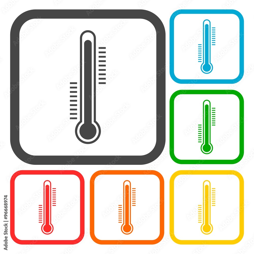 Thermometer icons set Thermometer icons set
