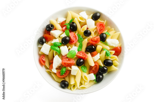 Pasta Salad Isolated on White