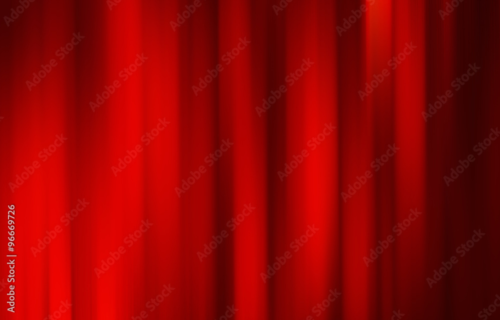 Red closed curtain with light spots in a theater Red closed curtain with light spots in a theater