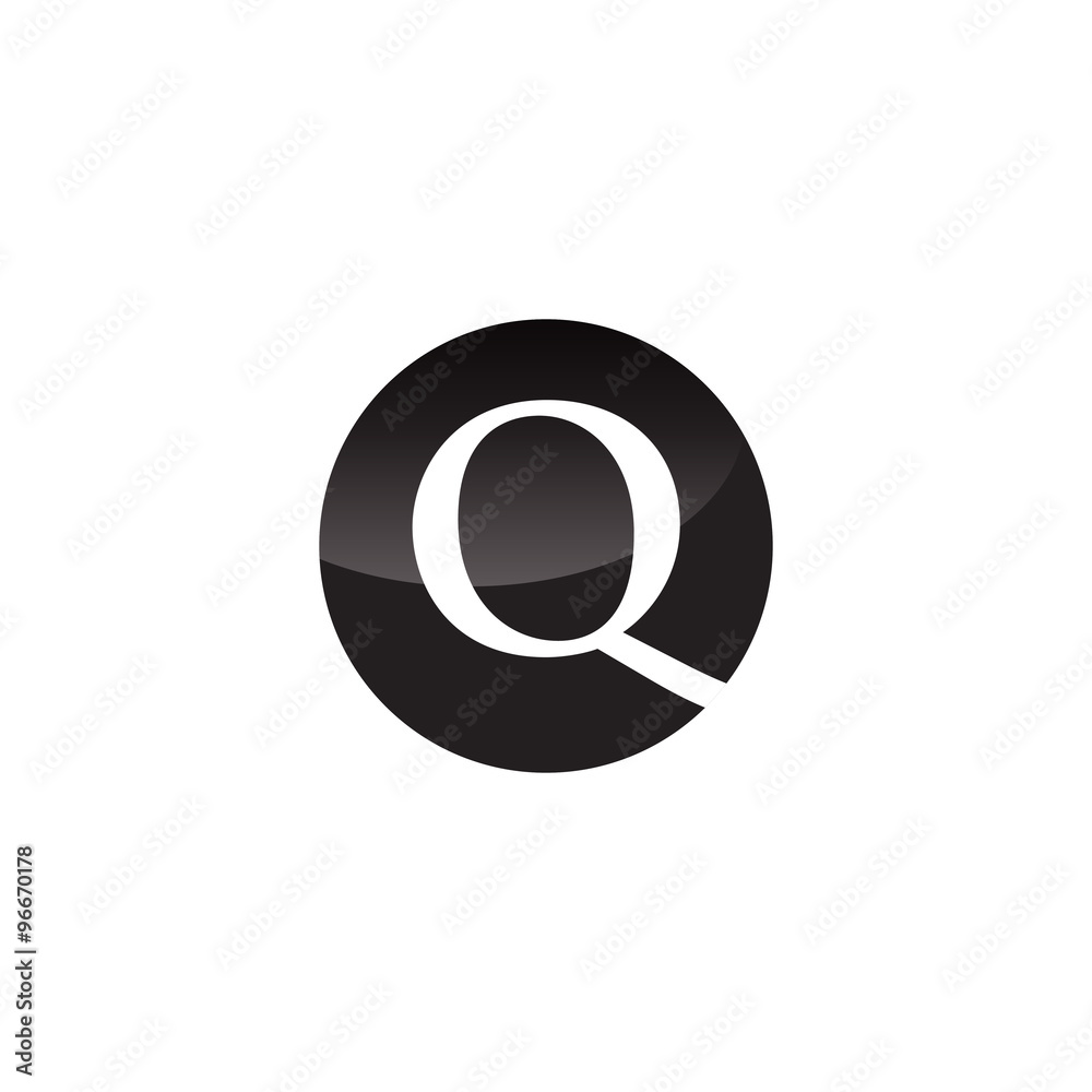 Simple Initial Logo Black and White Circle Q Simple Initial Logo Black and White Circle Q