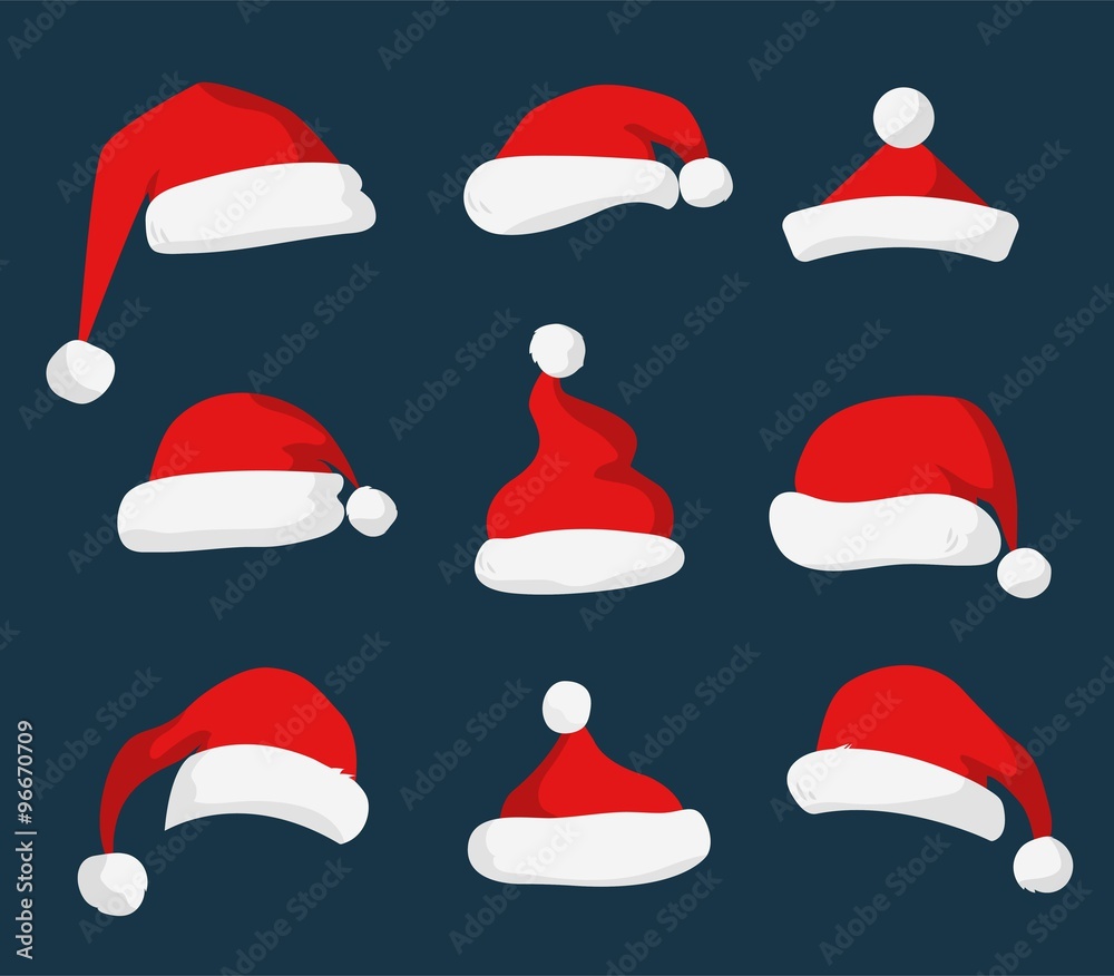 Santa Claus red hat vector isolated Santa Claus red hat vector isolated
