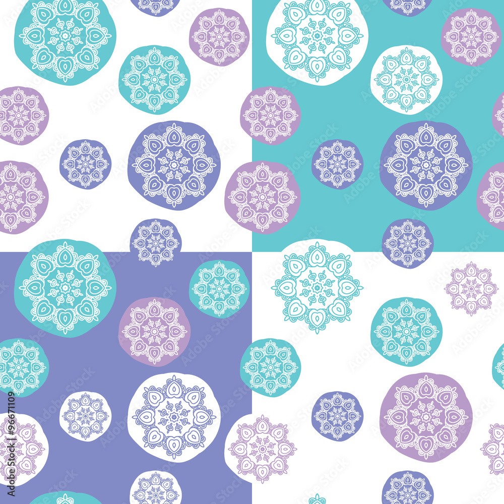 Seamless Pattern with Concentric Lace Circles