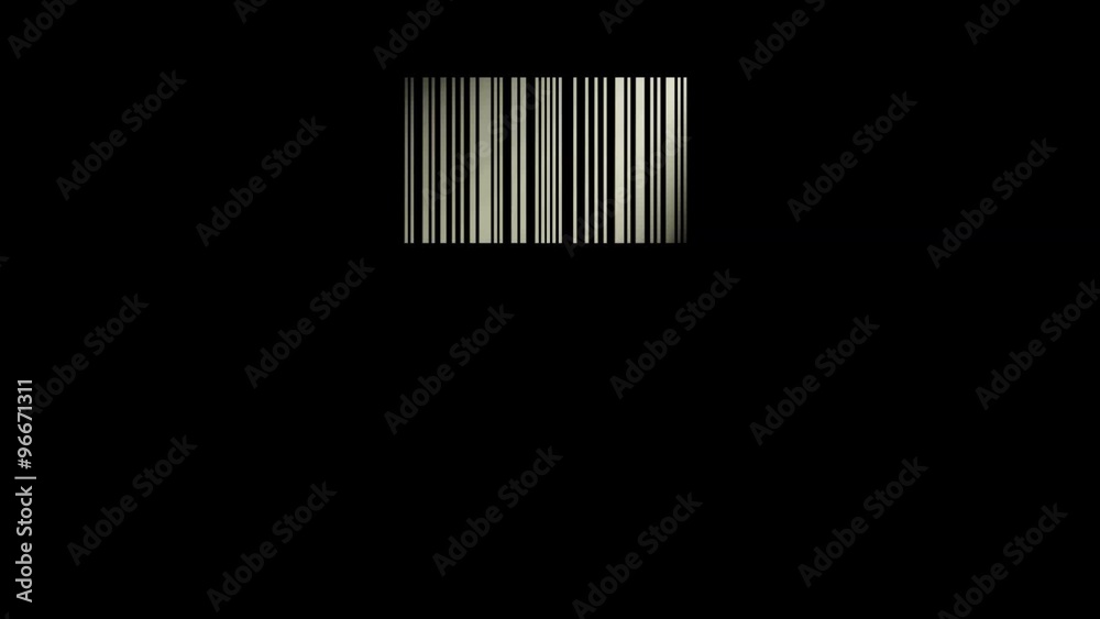 barcode like a window and passing light, 3d animation barcode like a window and passing light, 3d animation