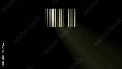 barcode like a window and passing light, 3d animation