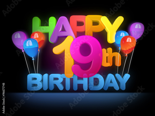 Photography Happy 19th Birthday Title dark
