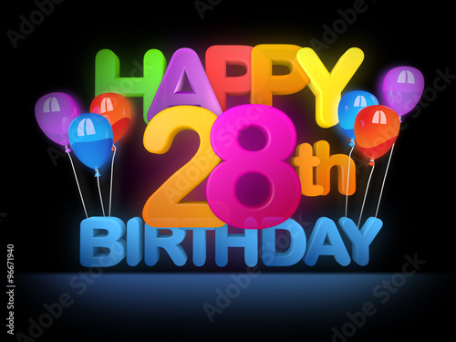 Photography Happy 28th Birthday Title dark