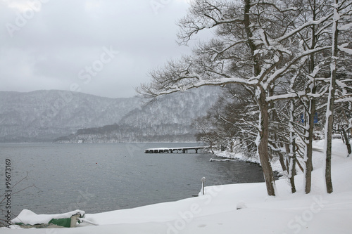 Lake Towada in winter photo