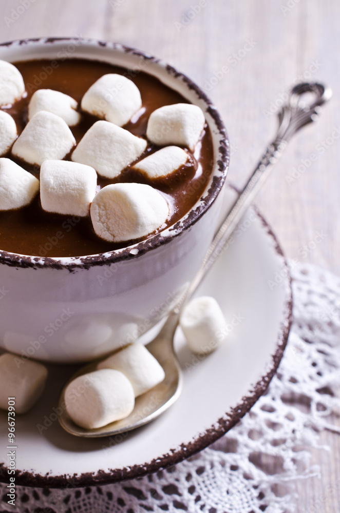 Hot chocolate with marshmallow Hot chocolate with marshmallow
