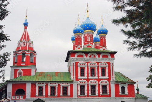 Church of Dimitry on Blood. Kremlin in Uglich, a famous historic city located on the Volga river in Russia.