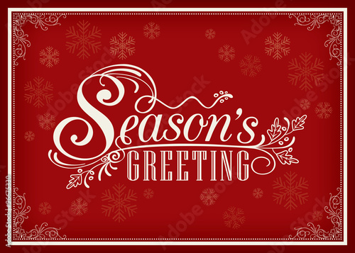 Season greeting word vintage frame design